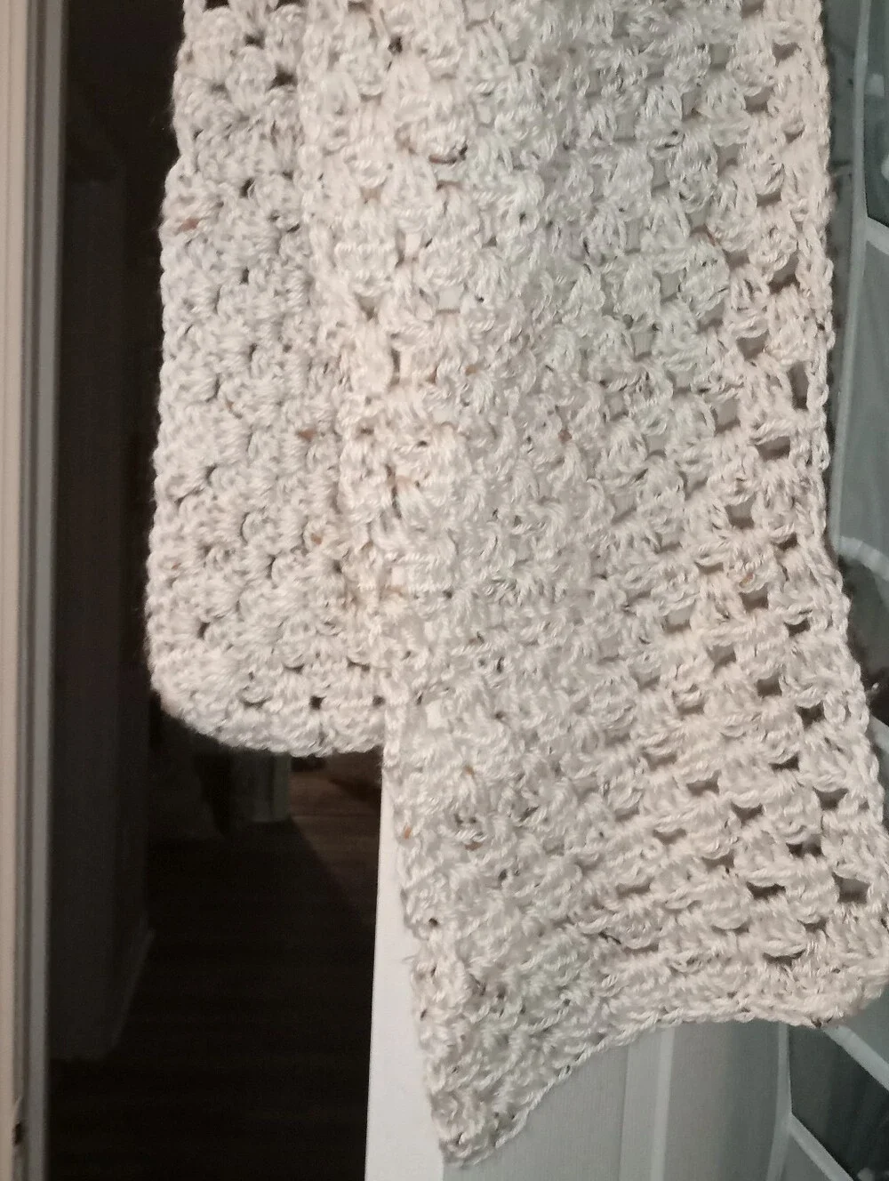 Handmade Cream And Brown Crochet Scarf - Women Accessories